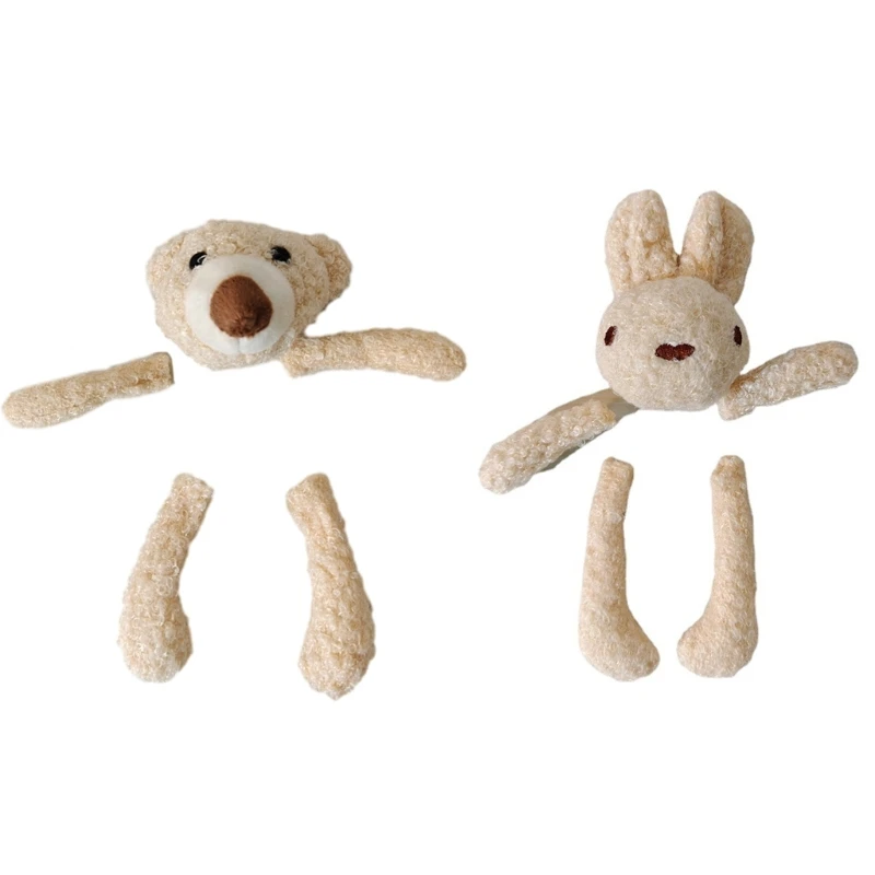 

MXMB 1set Cartoon Bear/Rabbit Head/Limbs Applique DIY Keychain Scarf Supplies