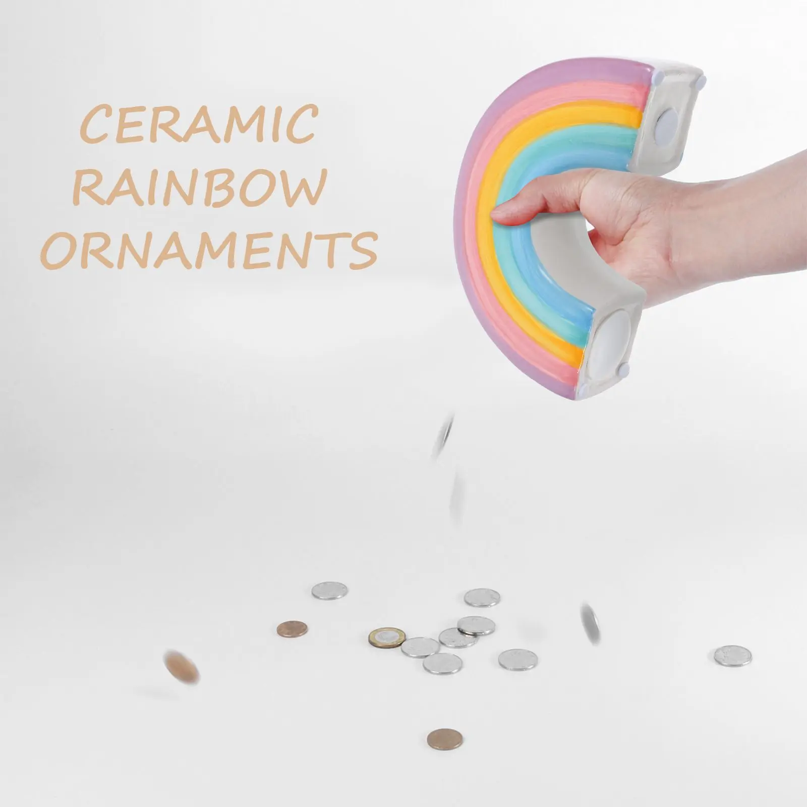 Aesthetic Rainbow Piggy Bank Pink Decor Cartoon Saving Pot Toddler Unicorn Home 3