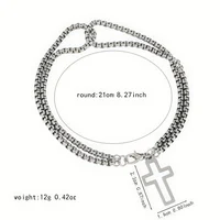 Men's Fashion Double Chain Cross Hollow Wrist Bracelets Lobster Claw Clasp Stainless Steel Bracelet Hip Hop Punk Party Jewelry - Image 4