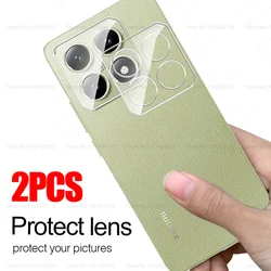 Dual Protective Lens Glass Case - 3D Clear Camera Protector and Back Cover Film for Xiaomi 14T 5G (2 Pieces)