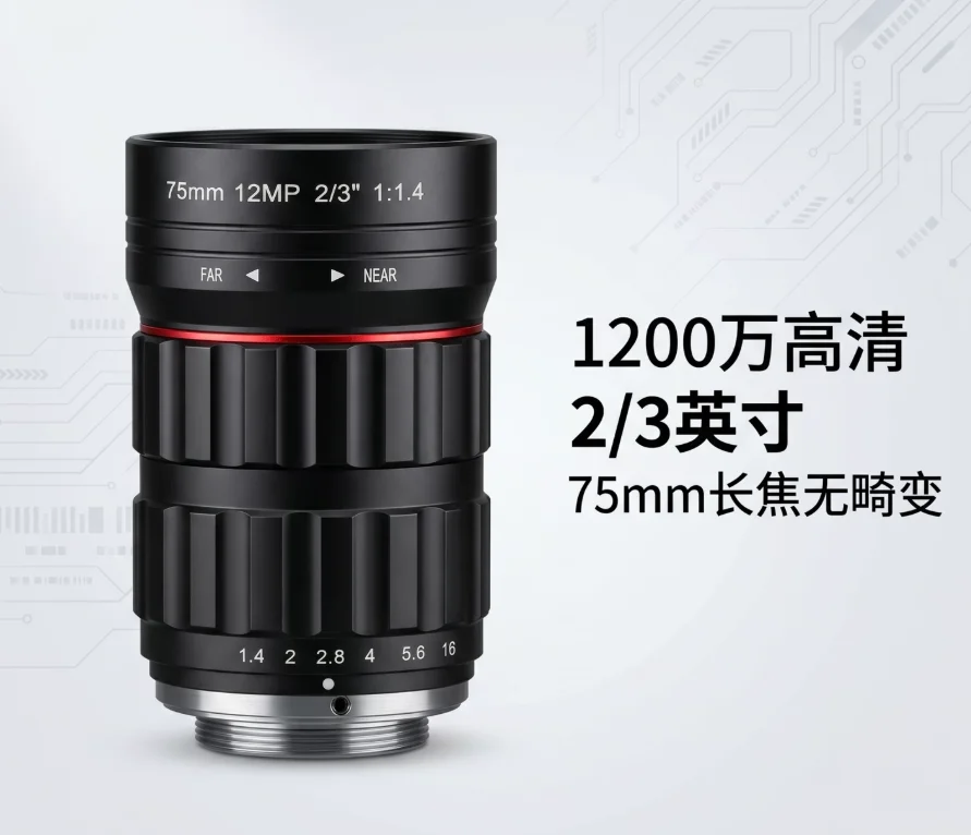감시 산업용 FA 렌즈, C 마운트, 12 메가픽셀, 머신 비전, 75mm 2/3인치 ..