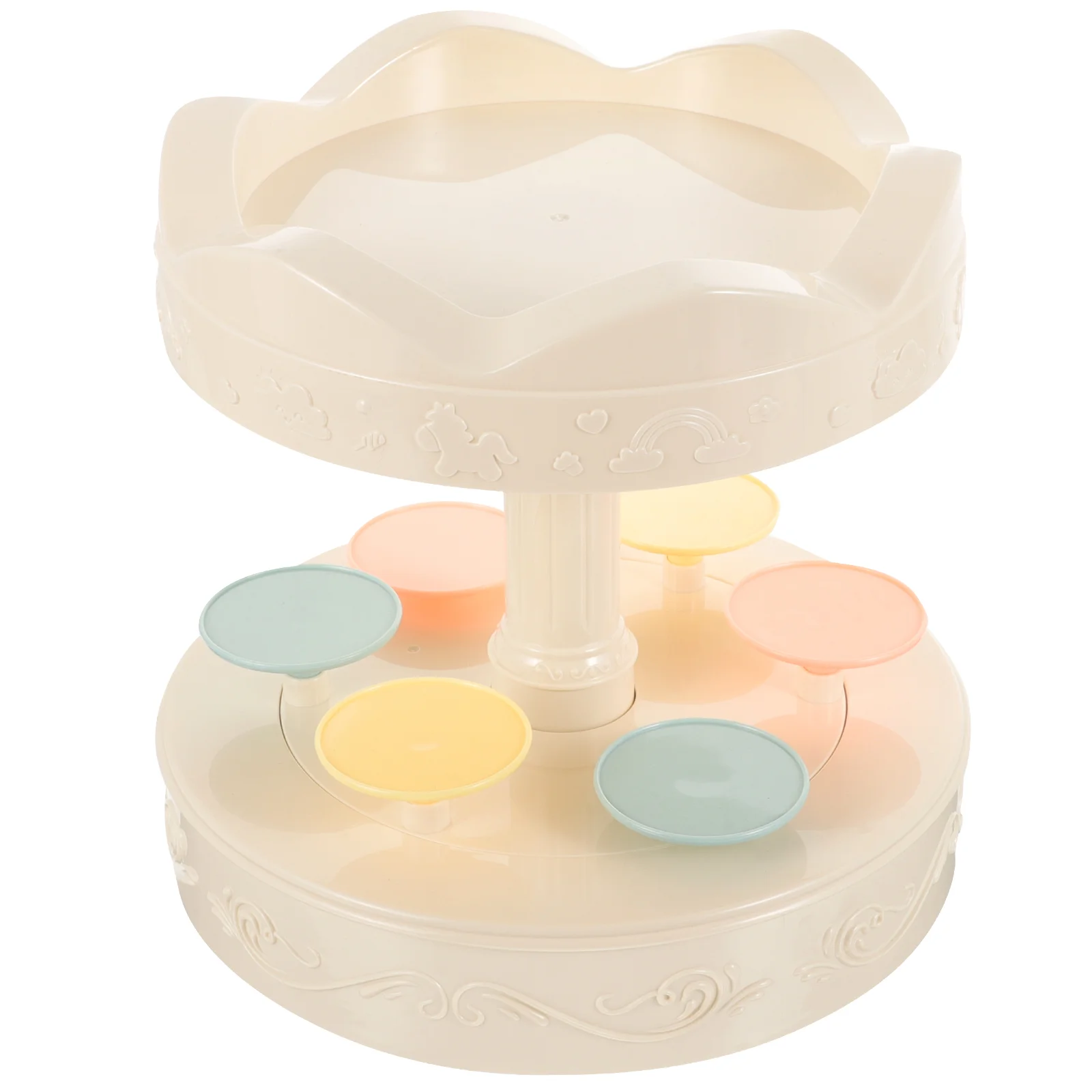 

Automatic Rotating Sushi Display Dessert Revolving Carousel Cupcake Holder Autorotation Cupcake Stand for Bakery Party