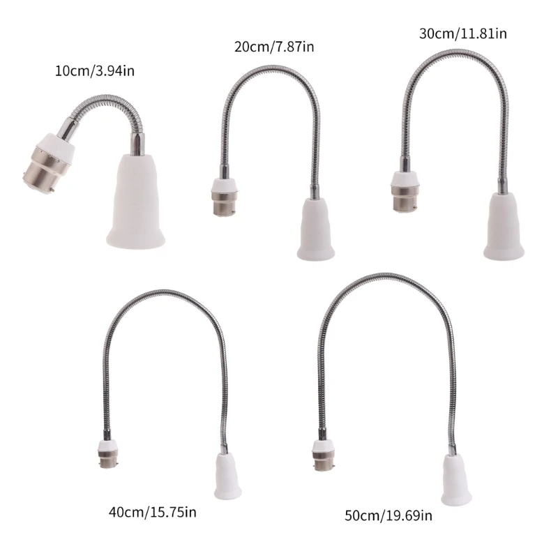 B22 to E27 Extender Light Holder Adapter 360&deg; Adjustable Flame Retardant PBT Extension LED Lamp Base Bulb Socket Adapter