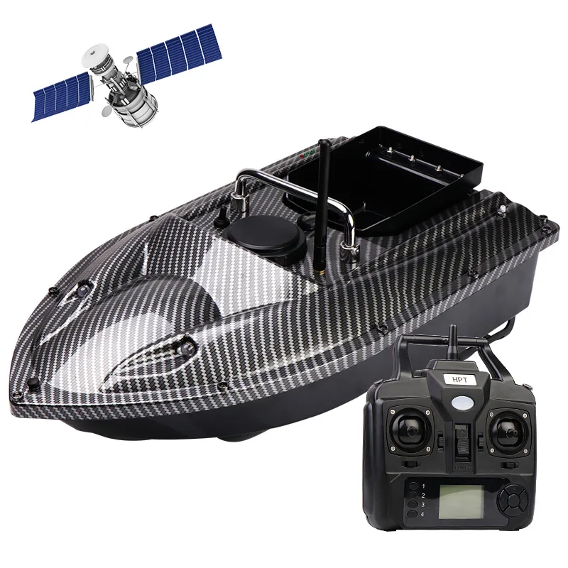 Bateau-appât RC à 2 moteurs, portée 500 m, télécommande sans fil 2,4 GHz, électrique, vitesse max 5,4 km/h on
