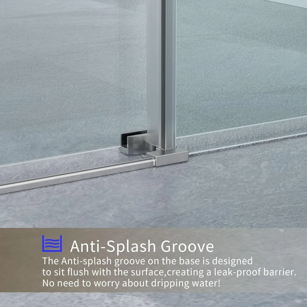 Shower Door 56-60" W X 76" H Frameless Shower Door,Sliding Door with 5/16"(8mm) Clear Tempered Glass