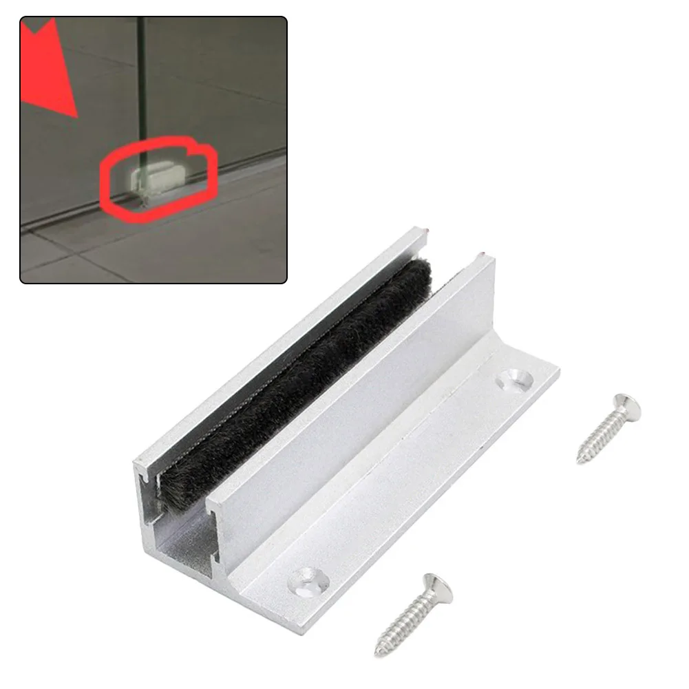 1set Glass Sliding Door Floor Guide Rail With Plush Lining Sliding Door System Rails Home Improvement Replacement Accessories