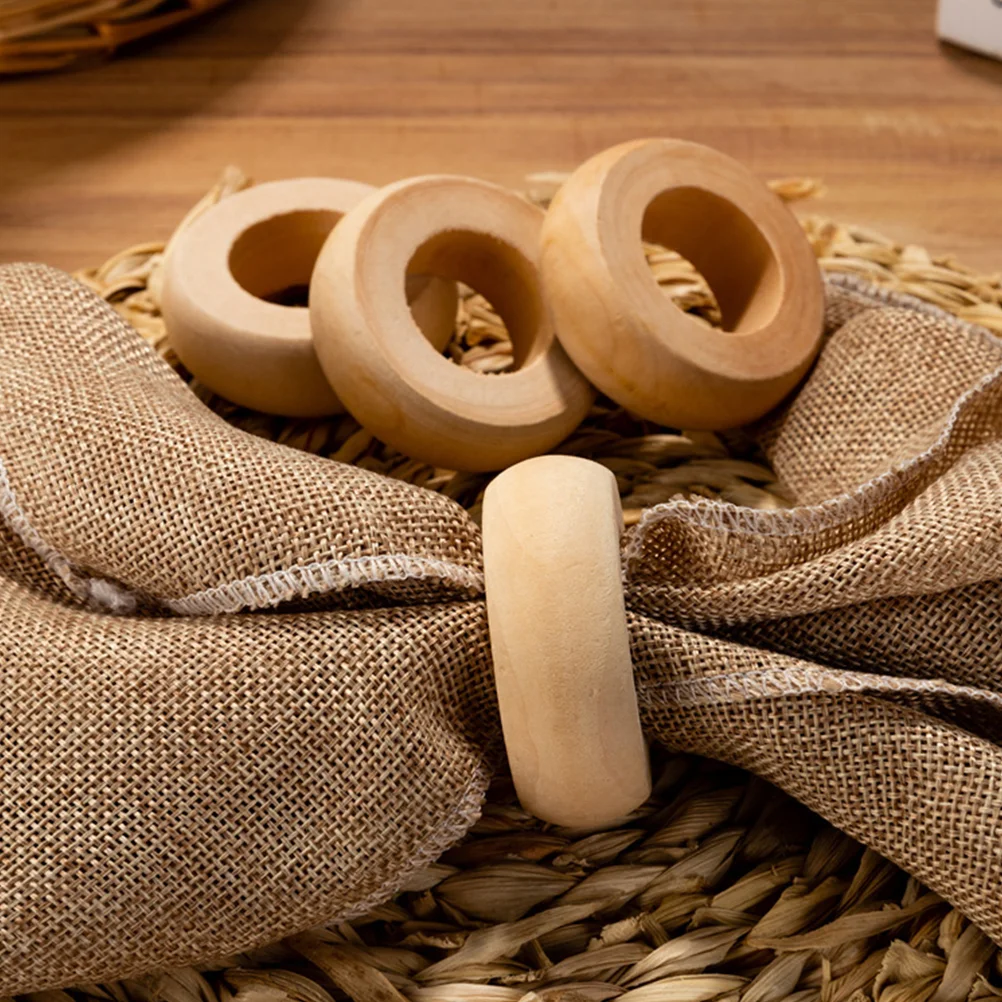 Rustic Wooden Napkin Rings Farmhouse Decorative Country Pastoral Napkin Ring Wood Kitchen Dining Bar Accessories