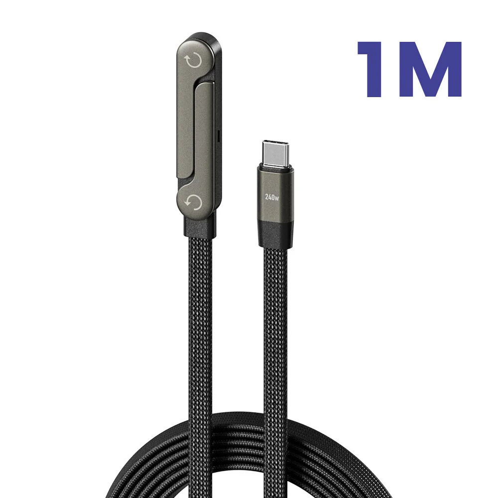 2-in-1 USB Type C Fast Charging 240W Elbow Cable & Holder