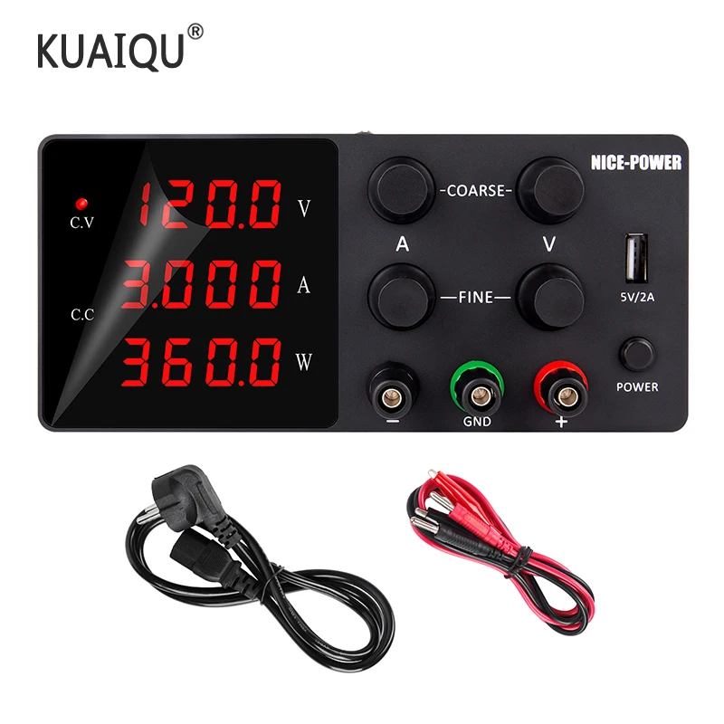

120V 3A Adjustable Switching Regulator Laboratory DC Power Supply Laptop Repair Rework 110v 220v LAB Bench Source Power Supply