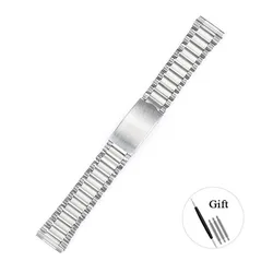 Stainless Steel Universal Watch Band Bracelet - Solid Folding Buckle (Silver - 18mm)