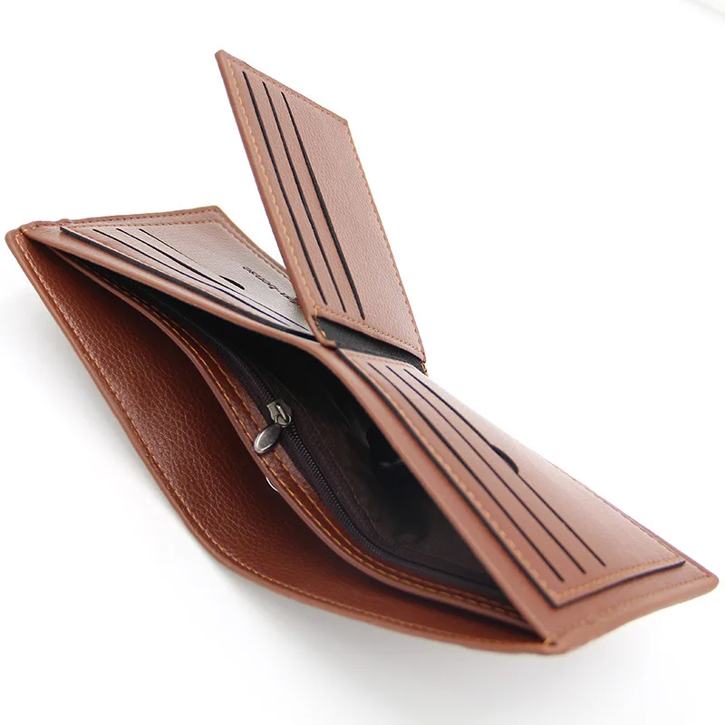 New Men's Wallet Short PU Leather Three fold Triangle Stone Pattern Large Capacity Fashion Korean Wallet Multi clip Wallet