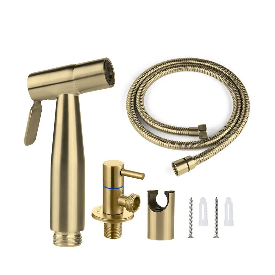 

304 Stainless Steel Bidet Set Handheld Toilet Bidet Faucet Sprayer Bathroom Hand Bidet Spraye Set Single Cold Bidet Faucet