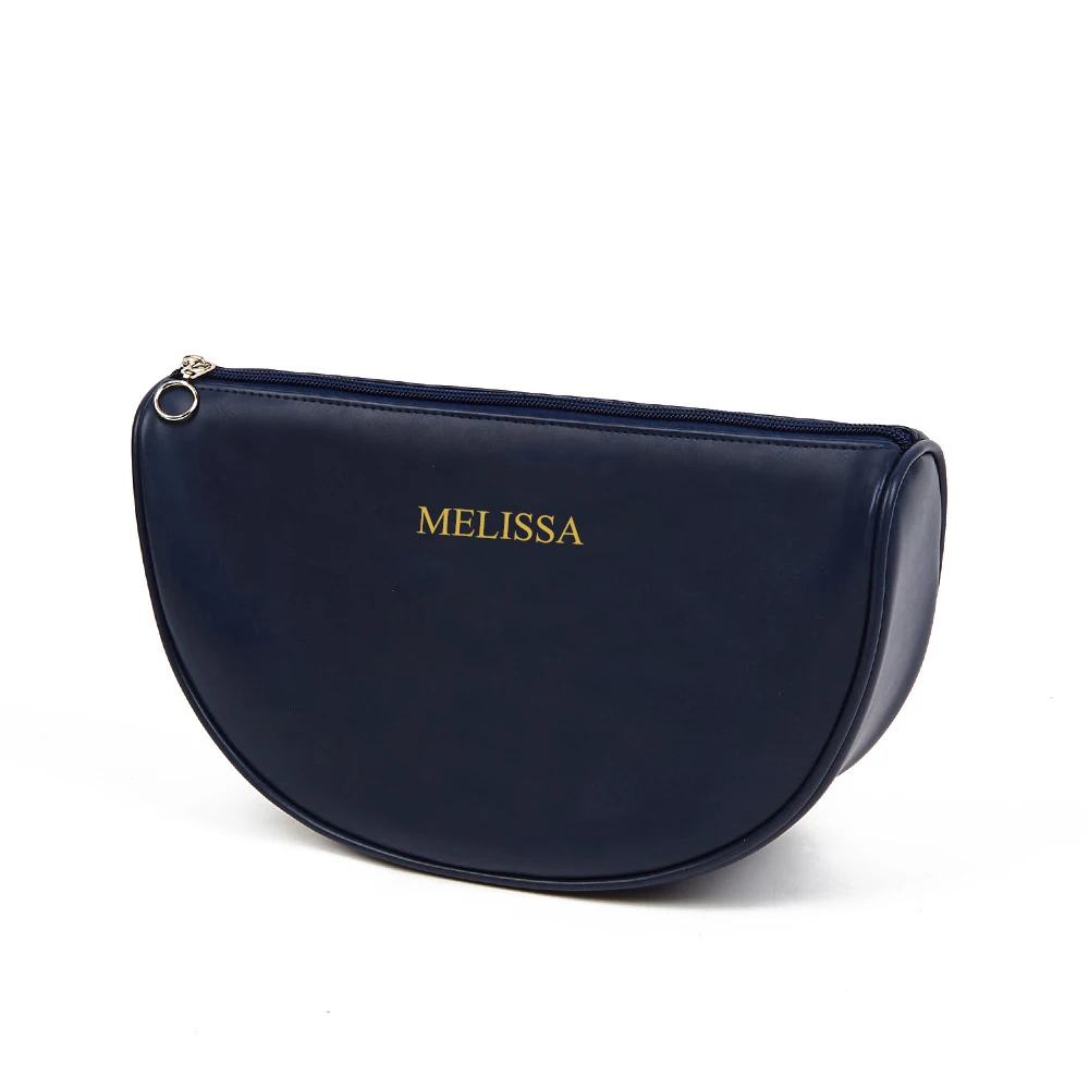 

Косметичка из искусственной кожи, Дизайн полумесяца, сумка для макияжа на молнии, индивидуальное название