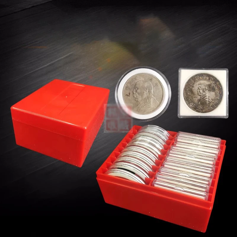 20PCS Coin Capacity Holder Slabs Storage Box Case For PCGS Red Plastic Commemorative Coin Storage Box Collection 4