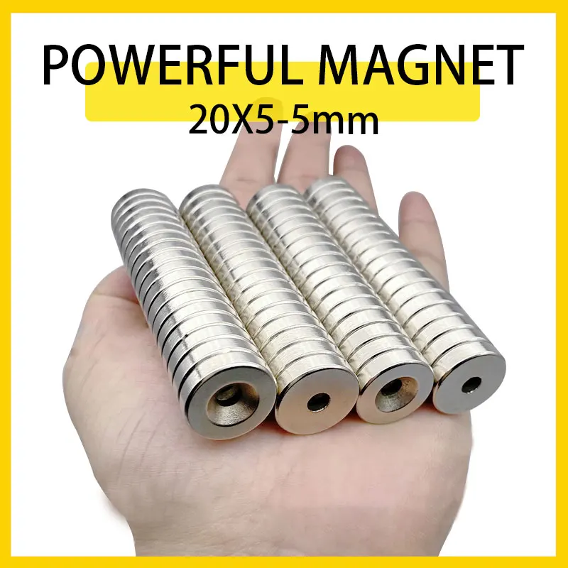 

2~50PCS 20x5-5mm Round Ring Neodymium Magnet Powerful Rare Earth Permanent NdFeB Magnets 20mm x 5mm - 5mm 20*5-5