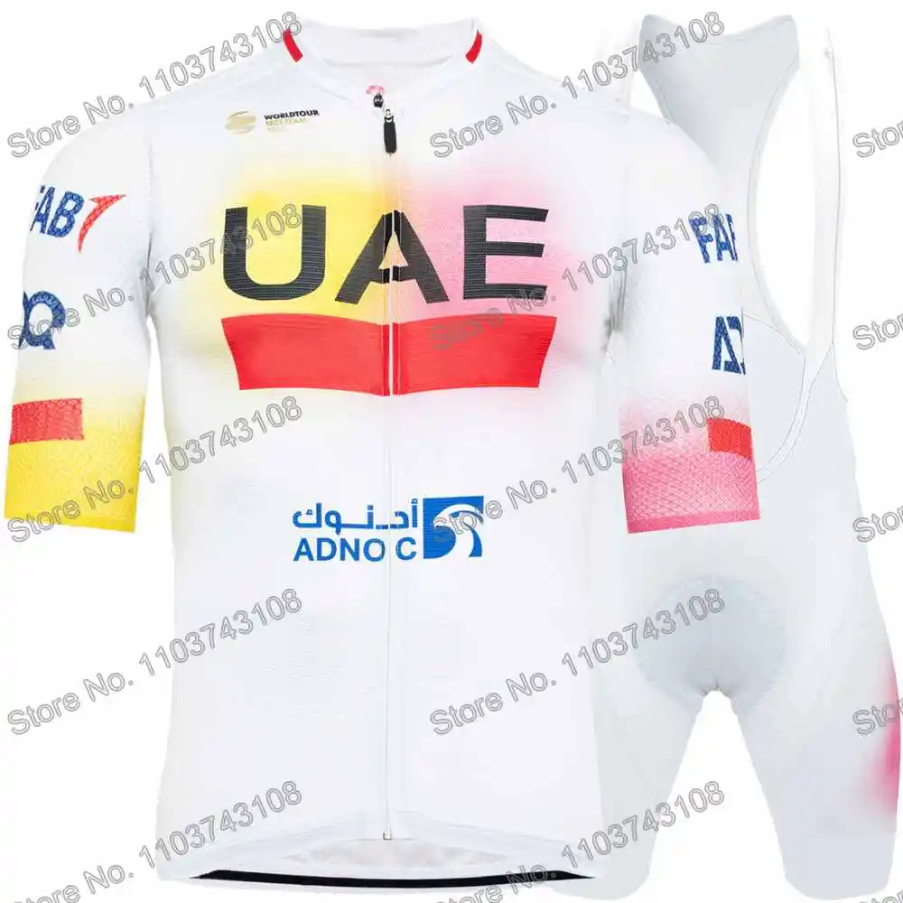 UAE Team Cycling Jersey Men's Set Summer Cycling Clothing Giro d'italia France Tour Road Bike Shirt MTB Bicycle Bib Shorts