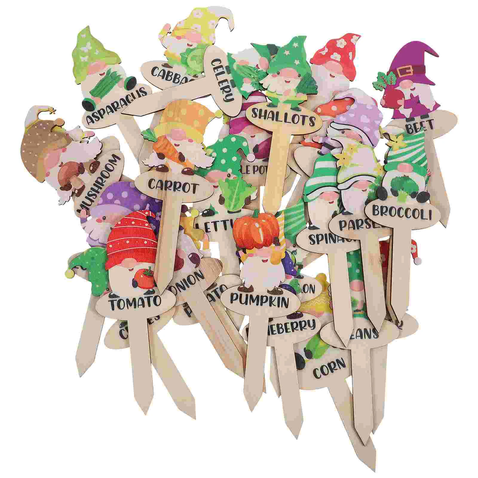 

30 Pcs Tag Dwarf Plant Tags Ornament Lawn Ornaments Garden Label Stakes Wooden Shape Markers Potted Plants