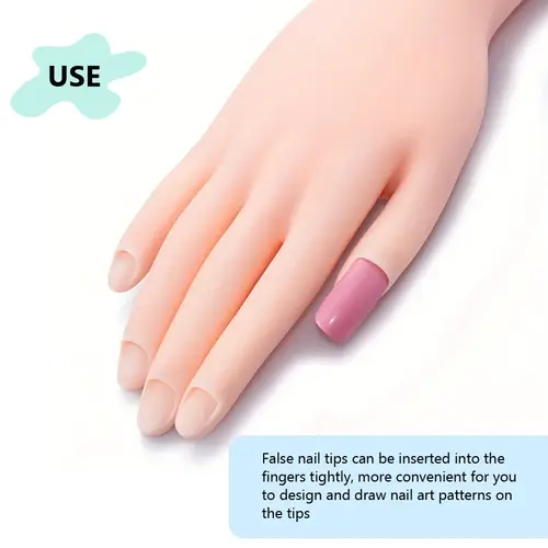 Soft Flexible Flectional Mannequin Nail Art Practice Tool Fake Hand for Training And Painting in Nail Salon - Image 4