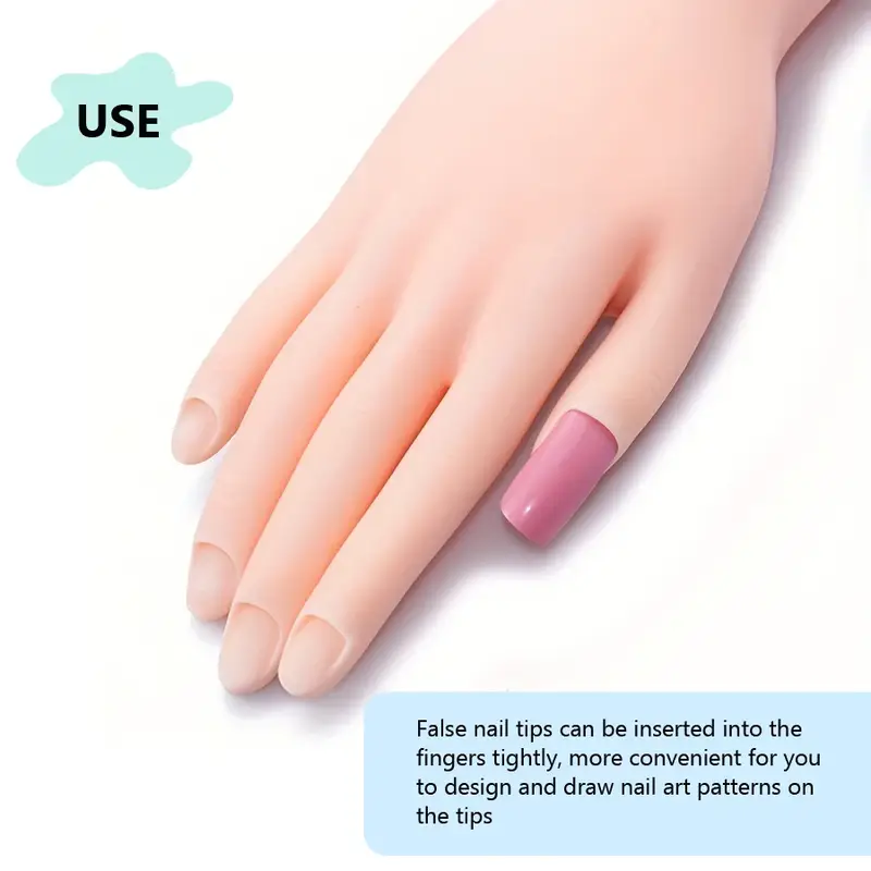 Soft Flexible Flectional Mannequin Nail Art Practice Tool Fake Hand for Training And Painting in Nail Salon - Image 4
