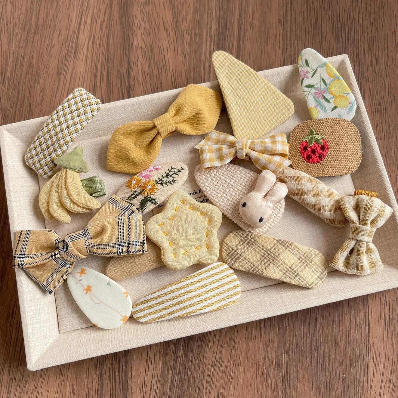 2pcs/set Baby Kids Plaid Hair Clips Korean Simple Bow Floral Hairpin for Toddler Girls Cartoon Bang Side Clips Hair Accessories