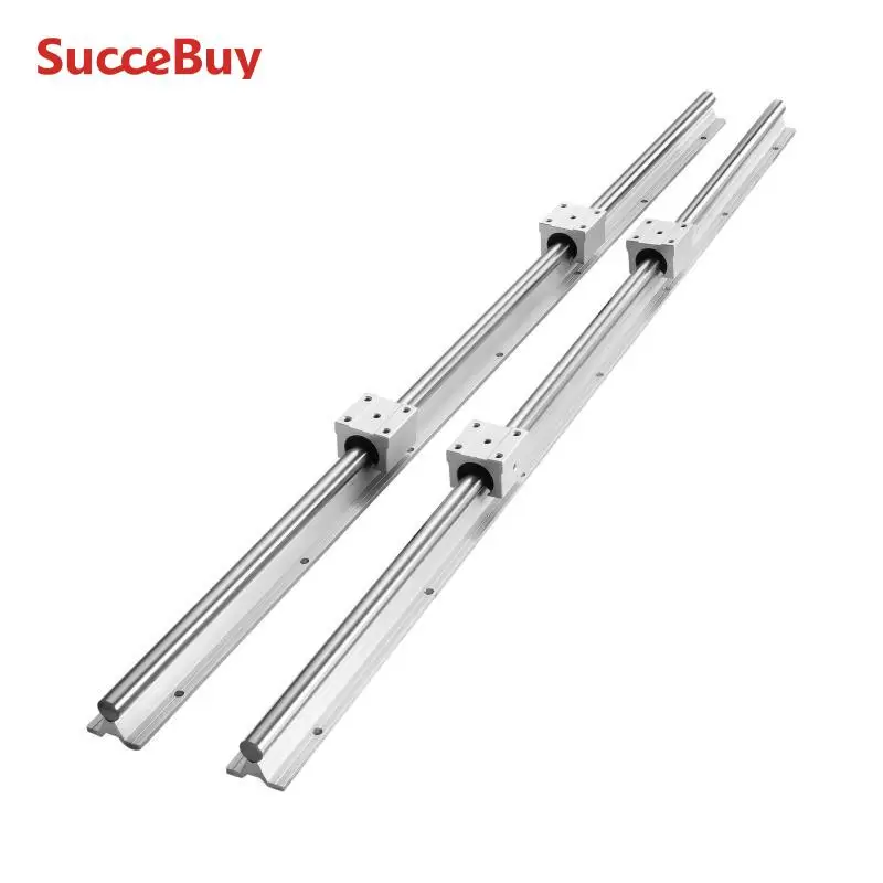 Linear Guide Rails 2PCS SBR12 SBR16 SBR20 SBR25 800-2200mm&4PCS UU Bearing Blocks For DIY Mills CNC Parts