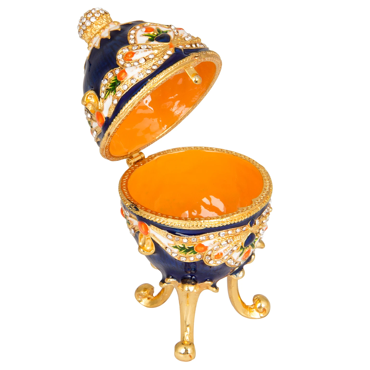 QIFU Metal Hand Painting Faberge Egg for Home Decor Gift