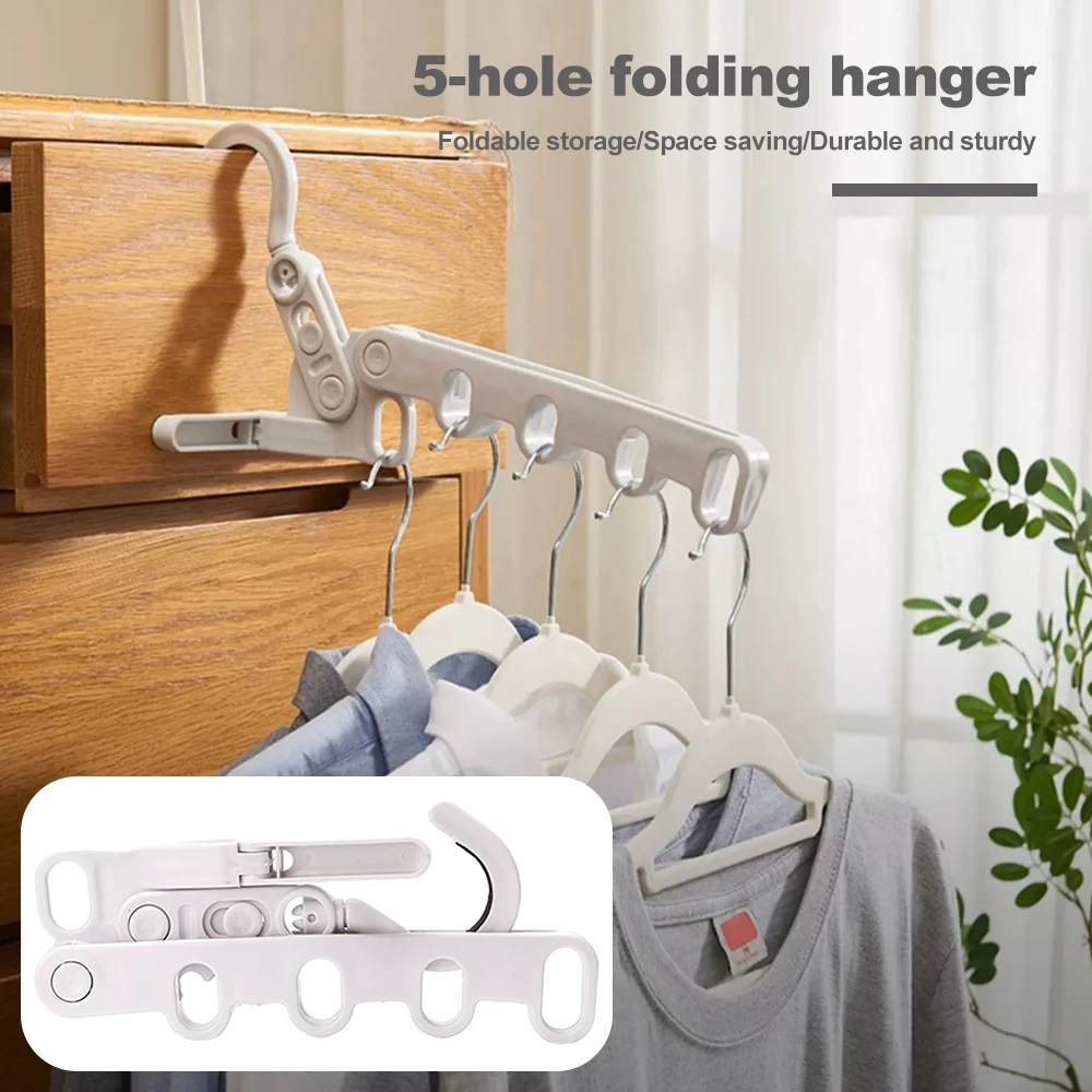 

5 Holes Hanging Drying Rack Foldable Personalized Hanger Storage Holder For Home