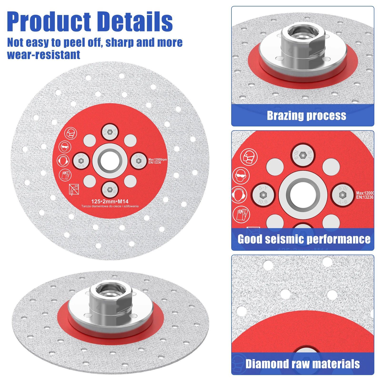 115/125mm Diamond Grinding Wheel Marble Cutting Metal Grinding Disc Stone Brick Concrete Polishing Disc Cup Wheel Abrasive Tools