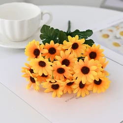 Premium Little Daisy Bouquet - Elegant Artificial Flowers for Autumn Wedding and Home Décor (Yellow)