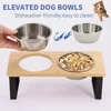15° tilted heightened pet bowl heightened dog bowl with stainless steel food bowl feeder suitable for cats and puppies 5