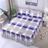 Bed Sheet Set Flower Bedspread - Non-Slip Bed Dress Sheet for King/Queen Size (1.5M/1.8M/2M) Beds Soft Home Bedding Cover 4