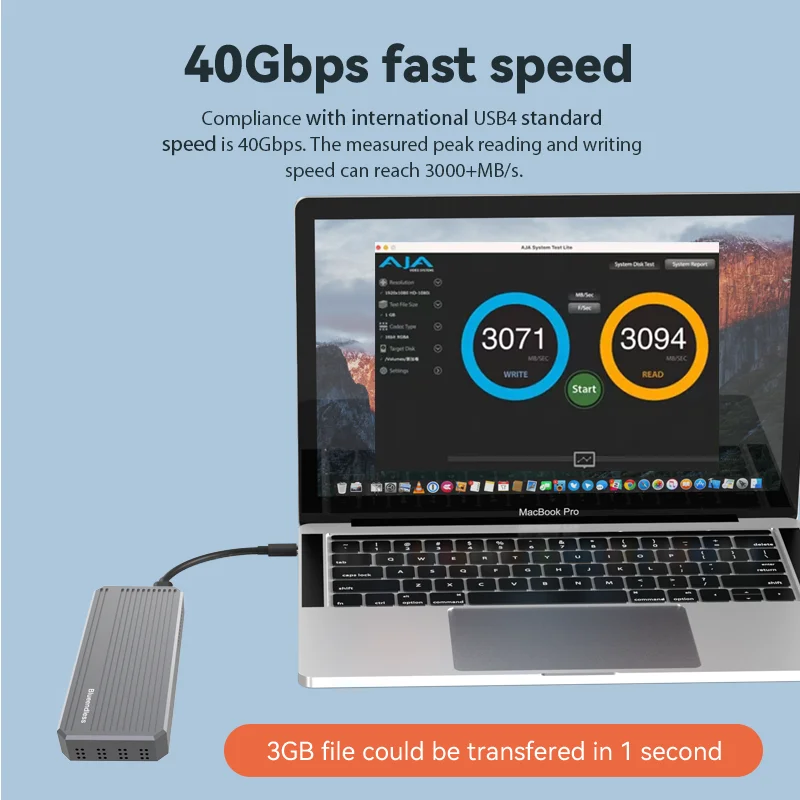 Blueeendless 40Gbps USB 4.0 NVMe M2 SSD Enclosure AluminumM.2 SSD Case Compatible with Thunderbolt 3 4 USB3.2 USB 3.1 3.0 Type-C