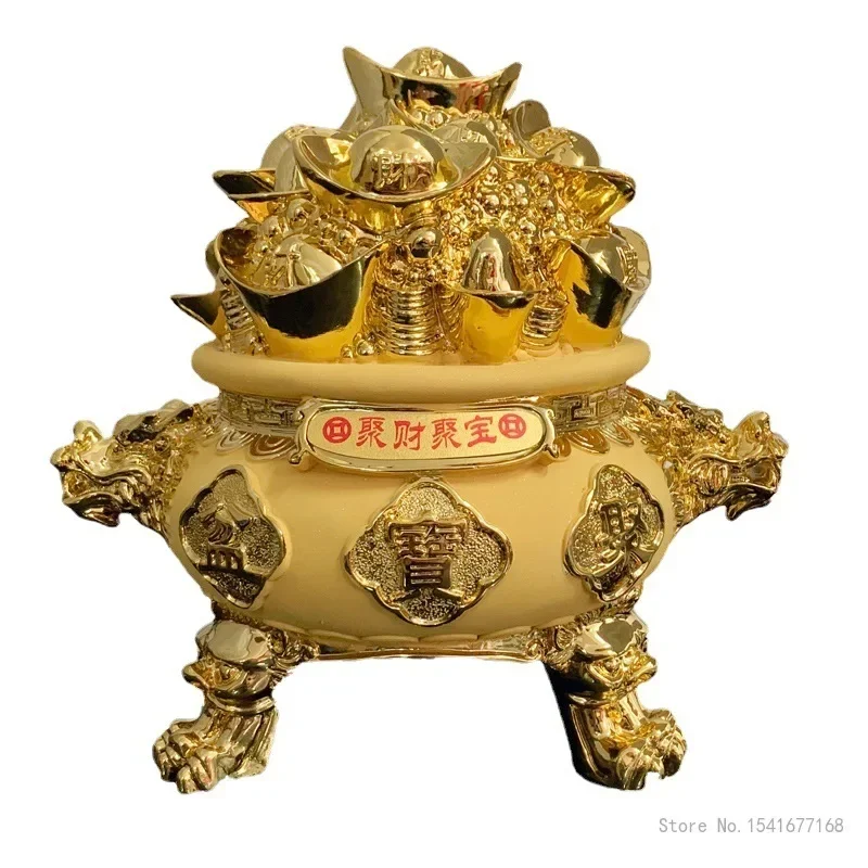 Creative Piggy Bank For Home Decoration, Lucky Gift, Electroplating Gold Accumulation Treasure Shape Ornaments, Money Boxes, 1Pc