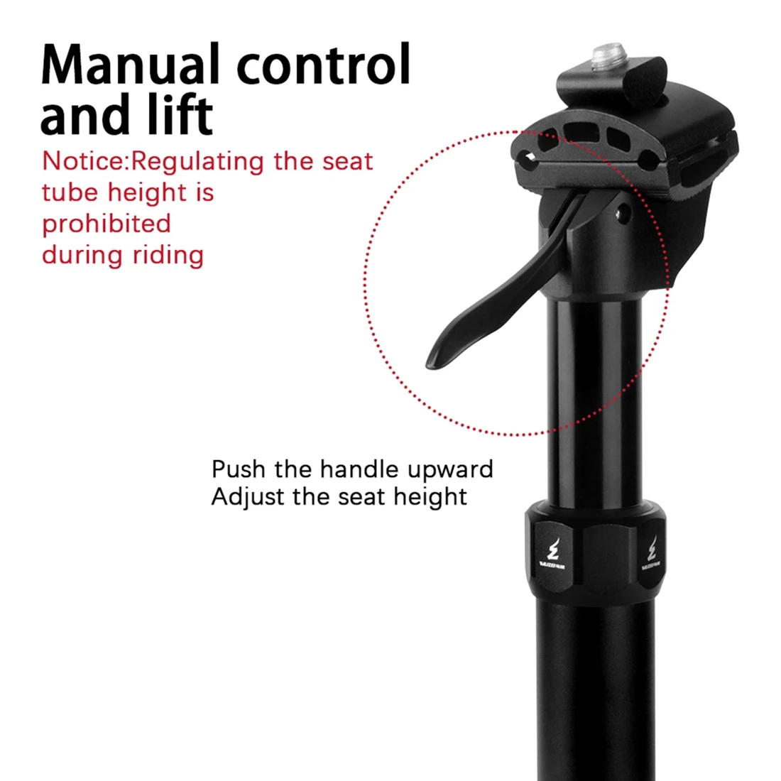WUZEI MTB Manuell Verstellbare Sattelstütze 100 125mm Federweg Mountainbike-Sattelstütze 350 400mm Fahrradrohr 27,2 30,9 31,6mm – Detail 10
