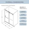 Shower Door Gold Frameless Sliding Shower Door with Additional Towel Bar, 56-60.in W x 75.in H Shower Glass Door with 5/16" 8mm 6