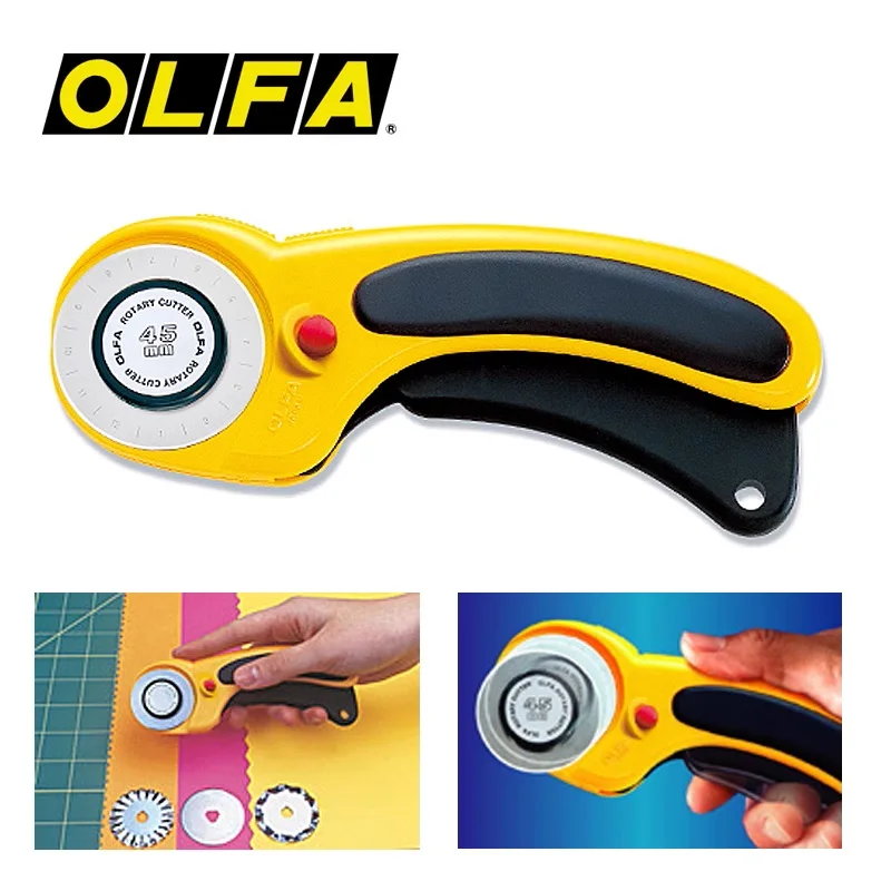 Japanese original OLFA RTY-2/DX large rotating roller knife multi-functional patchwork leather paper cutting knife 45mm diameter round sewing utility