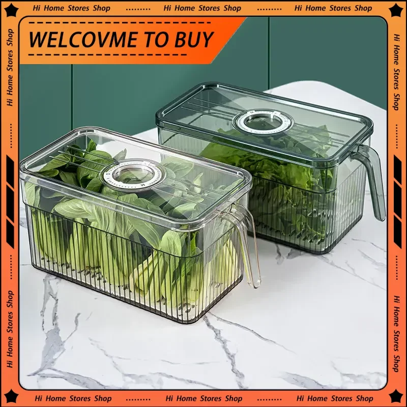 

Контейнер для хранения в холодильнике, коробка для хранения овощей и фруктов, прозрачный экологически чистый органайзер для кухни