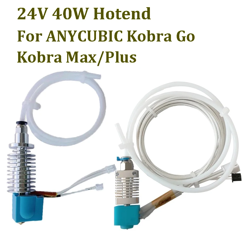 Печатающая головка Kobra Max Hotend, 24 В, 40 Вт, запчасти для 3D-принтера, Нагреватель картриджей Hot End для ANYCUBIC Kobra Go Kobra Plus Max J-Head запчасти для 3d принтера anycubic платформа для 3d принтера стеклянная пластина с тепловым покрытием для mega x kobra plus 4max pro 2 0 impresora 3d