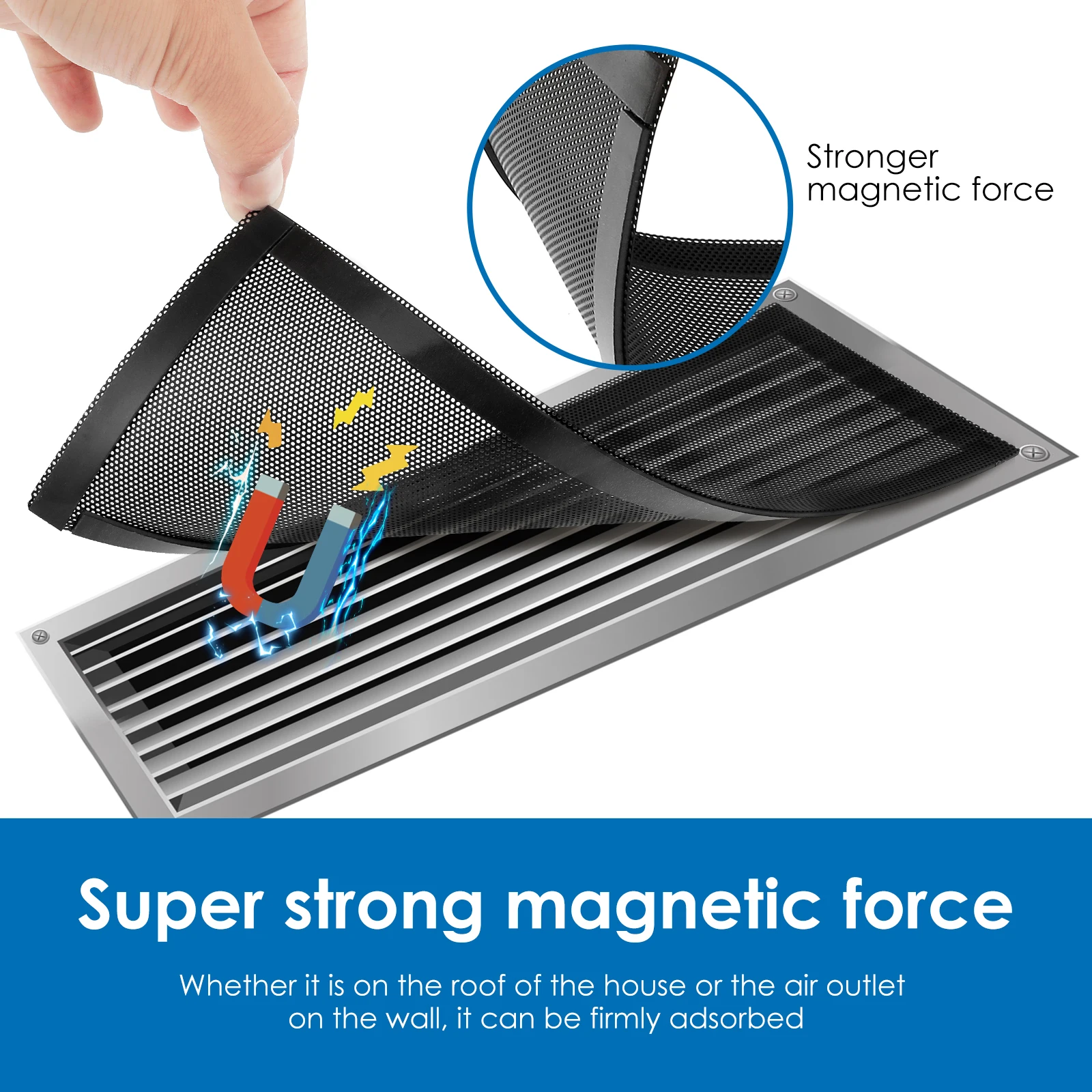 6/12Pcs 4x10 In Magnetic Vent Covers with Tape PVC Wall Floor Air