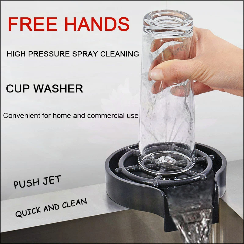 High Pressure Faucet Glass Rinser Automatic Cup Washer Bar Kitchen Beer KTV Milk Tea Cup Cleaner Tool Sink Accessories automatic stainless steel smart cup washer glass cleaner ss304 bottle washer kitchen sink high pressure sink glass washer gold