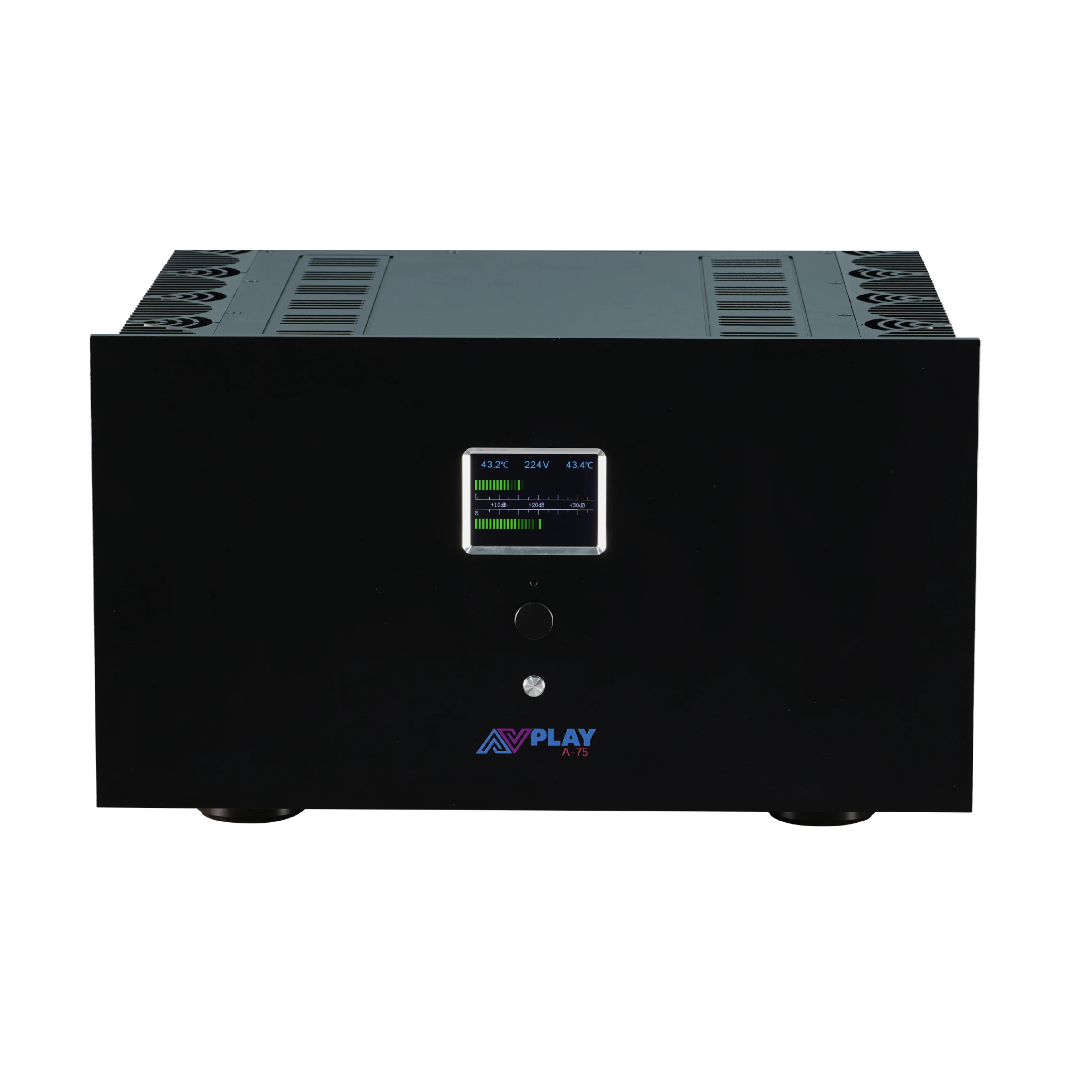 

AVplay A-75 HIFI Class A 80~300W*2 Power Amp Amplifier Voltage Digital Temperature LCD Display Bridge 800W*1 A+B Output