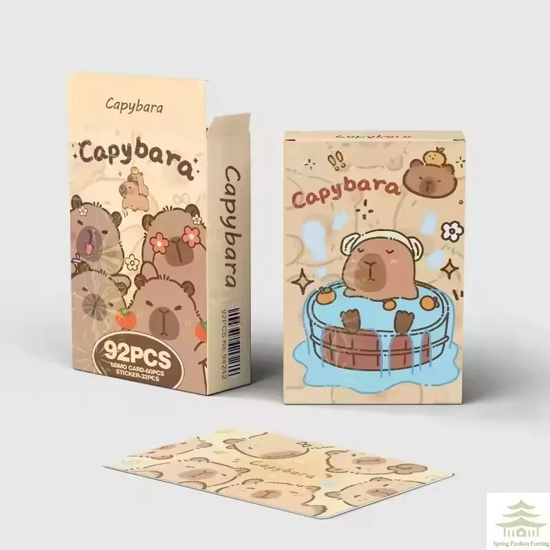 92개 애니메이션 카피바라 로모 카드 재미있는 카피바라 컬렉션 카드 퍼펫 게이트 시크릿 워터 포포이즈 귀엽고 이상한 코스프레 스티커