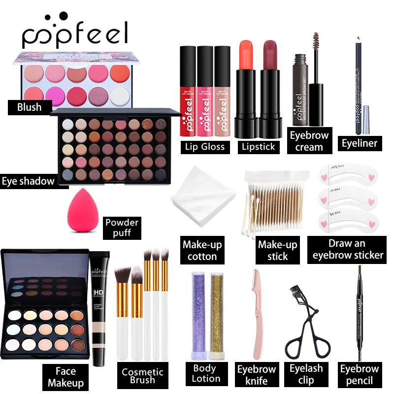Complete Face Makeup Set - Multi-Functional Foundation  Eyeshadow Kit