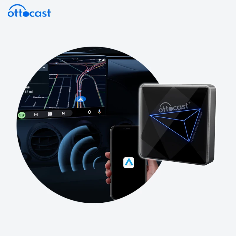 Ottomcast Wireless Android Auto Accessori Per Auto Per Telefoni Android Dongle Per Oem Wired Aa Car Converte A2Air Pro Adapter