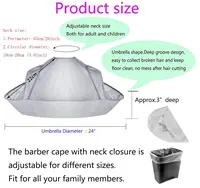Cape de coupe de cheveux Cape de coupe de cheveux Cape de barbier capteur de cheveux Cape de cheveux outils de coupe de cheveux parapluie Cape de Salon de coiffure 5