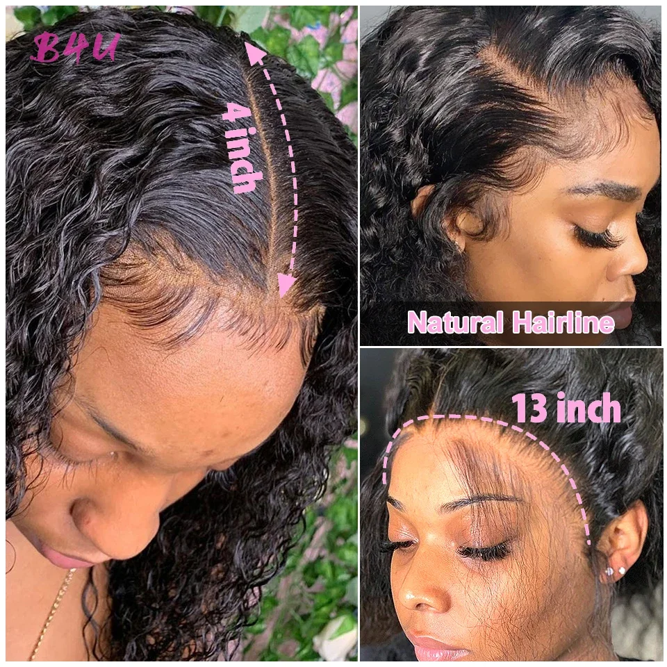 Deep Wave Lace Front Wigs Human Hair 13x4 13x6 HD Lace Frontal Wigs Water Curly Wave Wig For Women Wet Wavy 4x4 Lace Closure Wig - Image 3