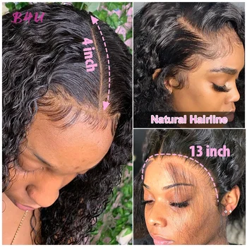 Deep Wave Lace Front Wigs Human Hair 13x4 13x6 HD Lace Frontal Wigs Water Curly Wave Wig For Women Wet Wavy 4x4 Lace Closure Wig - Image 3