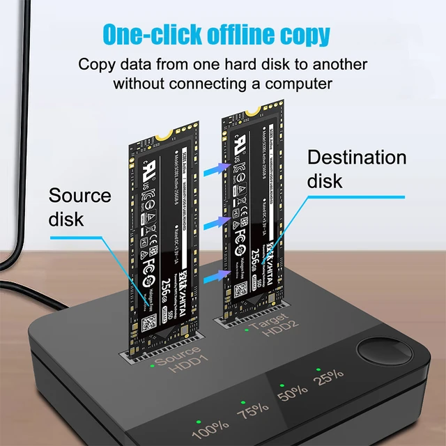 Tourists Bay-Duplicateur de disque dur SSD, USB 3.1, M.2