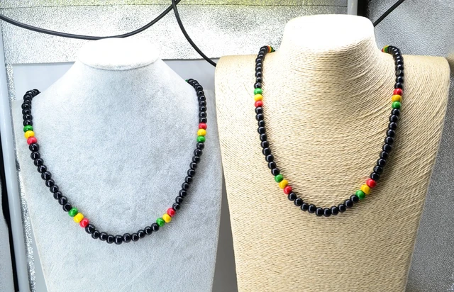 Red Black Yellow Green Necklace Africa  Black Yellow Green Red Beads - Red  Black - Aliexpress