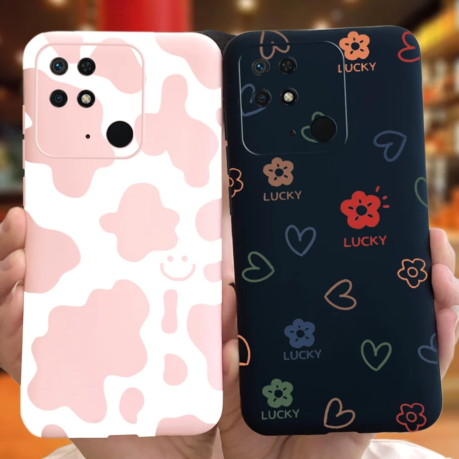 Lovely Pattern Candy Color Silicone Phone Case - Soft TPU Cover